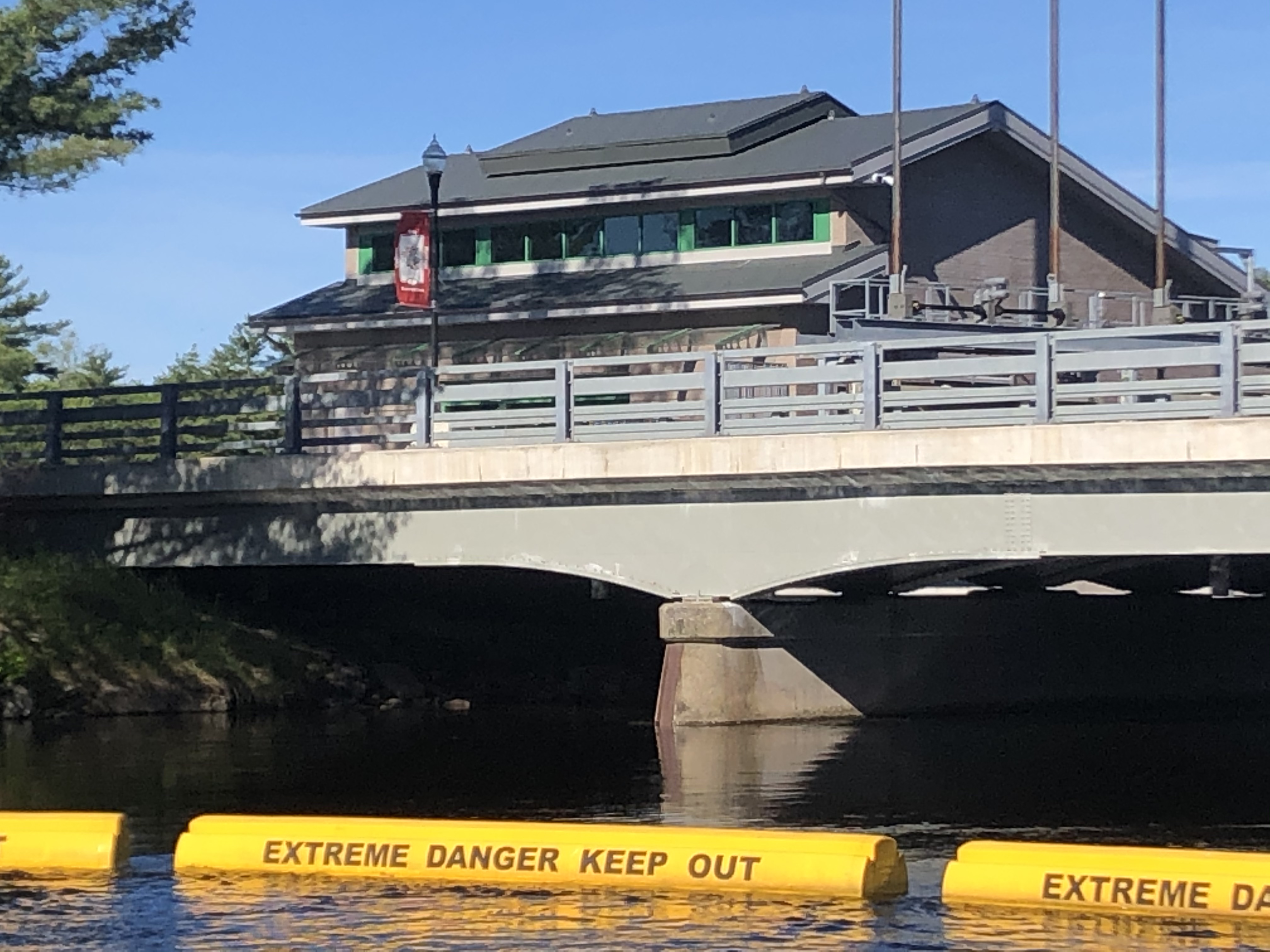 Bala Hydro Plant viewed from Lake Muskoka, east side of the dam. Photo Catherine Nasmith