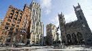 Graham Hughes for The Globe and Mail - The citys first skyscraper, the 1887 red sandstone New York Life building at 511 Place dArmes, has had its lobby gutted and the rest of the building redone.