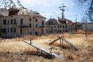 The row of officers' housing at Fort Bayard National Historic Landmark near Santa Clara, N.M., has been unoccupied for many years. Rick Scibelli, Jr. for The Wall Street Journal