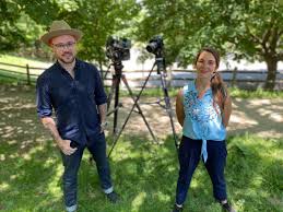 Morgan Ross and Talia Ricci in Trinity Bellwoods Park Toronto